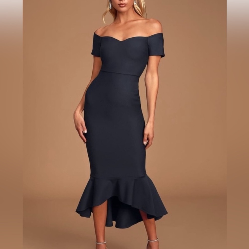 Lulu's Navy High Low Dress